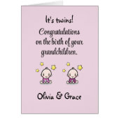 お孫さん、双子の娘さんおめでとうございます。 (正面)