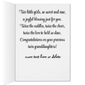 お孫さん、双子の娘さんおめでとうございます。 (内側 (右))