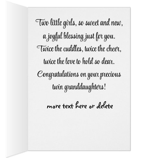 お孫さん、双子の娘さんおめでとうございます。 (内側 (右))