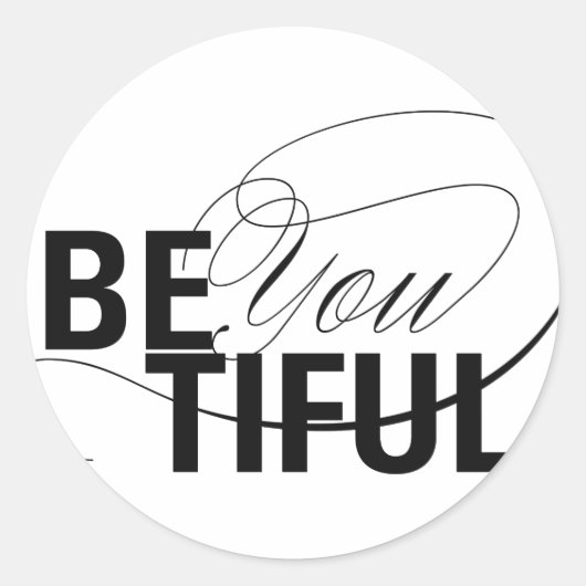 お守り |美しく |型引用文 ラウンドシール (正面)