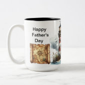 お宝を探して幸せな父の日 ツートーンマグカップ (左)