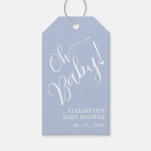 お宝物！男の子ベイビーシャワーブルーギフトタグ ギフトタグ (正面)