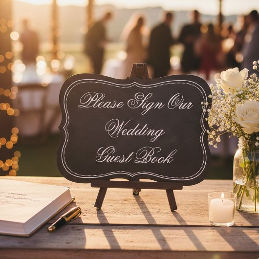 お客さま結婚のChalkboardサインを