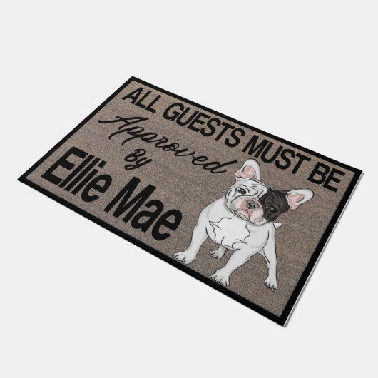 お客はみな犬の承認を得なければなりまパーソナライズされたせん。  ドアマット (アングル)