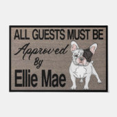 お客はみな犬の承認を得なければなりまパーソナライズされたせん。  ドアマット (正面)