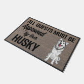 お客は皆、ハスキー犬の承認を得なければならない ドアマット (アングル)