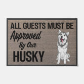 お客は皆、ハスキー犬の承認を得なければならない ドアマット (正面)