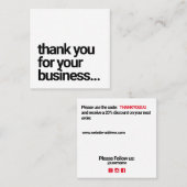 お客ミニマル様に感謝 スクエア名刺 (正面/裏面)