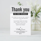 お客モダンさま可愛い黒いかだ サンキューカード (スタンド正面)