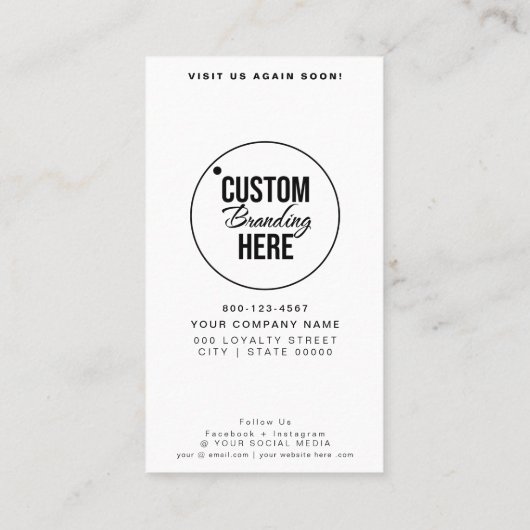 お客モダン様のロゴロイヤリティ報酬カード ロイヤリティカード (裏面)