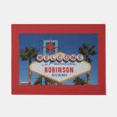 お客様おもしろいの名前でレトロ署名を歓迎 ドアマット (正面)