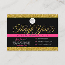 お客様お礼のパッケージの挿入と割引カード 