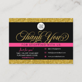 お客様お礼のパッケージの挿入と割引カード  名刺