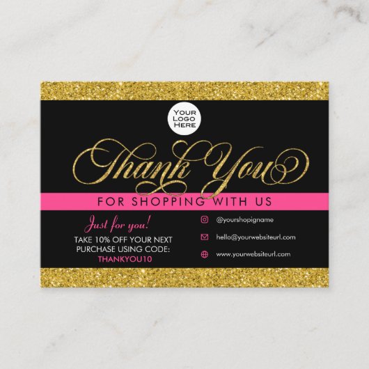 お客様お礼のパッケージの挿入と割引カード  名刺 (正面)