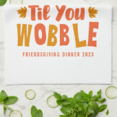 お客様がぐらつかれるまで、友情あるディナーがゴブルに キッチンタオル (折り畳み)