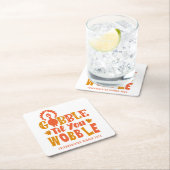 お客様がぐらつかれるまで、友情あるディナーがゴブルに スクエアペーパーコースター (インサイチュ)