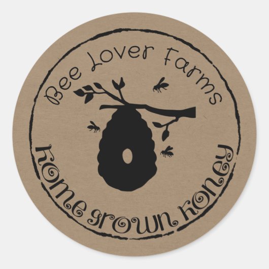 お客様がカスタマイズした自家製ハニーラベル ラウンドシール (正面)