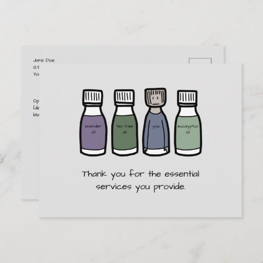 「お客様が提供する不可欠なサービスに感謝」 ポストカード (正面/裏面)