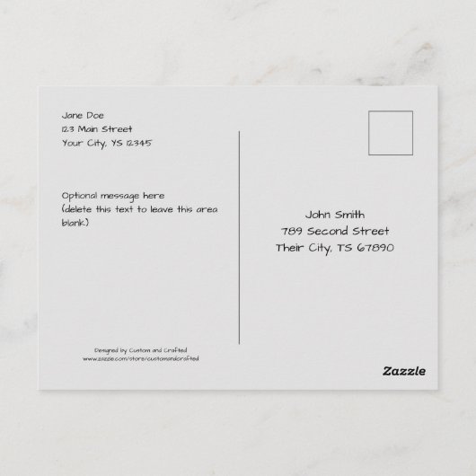 「お客様が提供する不可欠なサービスに感謝」 ポストカード (裏面)