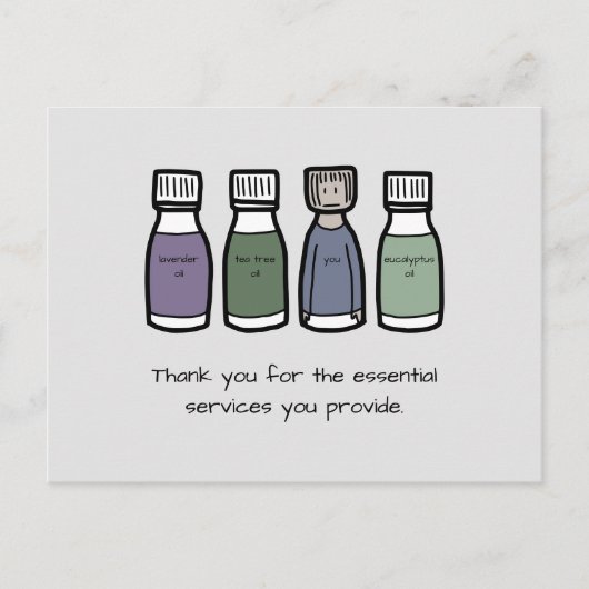 「お客様が提供する不可欠なサービスに感謝」 ポストカード (正面)