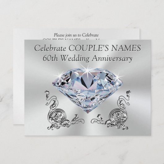お客様だけの60周年記念招待状、あなたからのメッセージ インビテーションポストカード (正面/裏面)