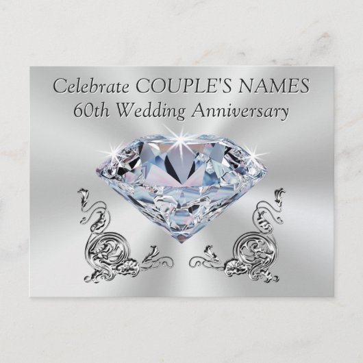 お客様だけの60周年記念招待状、あなたのお名前(メッセージ) インビテーションポストカード (正面)