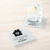 お客様としてお過ごしください WIFI 情報 パスワード ホテル インテリア ガラスコースター (アングル)