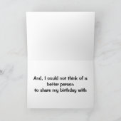 お客様との双子共有誕生日は、次の目的最高のです カード (内部)