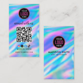 お客様との接続 |ソーシャルメディアQRコードブラックブシン 名刺 (正面/裏面)