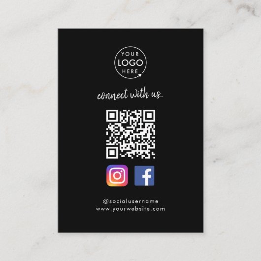 お客様との接続 |ソーシャルメディアQRコードブラック エンクロージャーカード (正面)