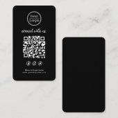 お客様との接続 |ソーシャルメディアQRコードブラック 名刺 (正面/裏面)