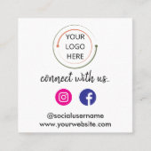 お客様との接続 | ソーシャルメディアQRコーモダンド スクエア名刺 (正面)