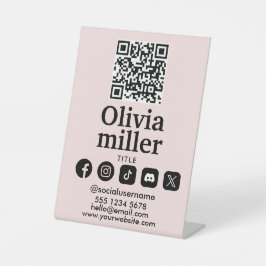 お客様との接続 | ソーシャルメディアQRコーモダンド 台座サイン