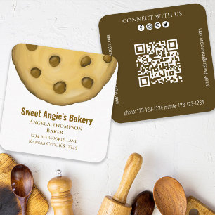 お客様との接続 QRコードシンプルベーカリーCookie スクエア名刺