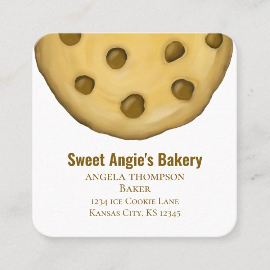 お客様との接続 | QRコードシンプルベーカリーCookie スクエア名刺 (正面)
