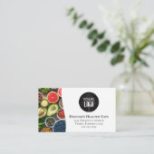 お客様との接続 | QRコードシンプルロゴモダン写真 名刺 (スタンド正面)