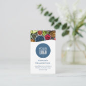 お客様との接続 | QRコードロゴモダンフォトブルー 名刺 (スタンド正面)