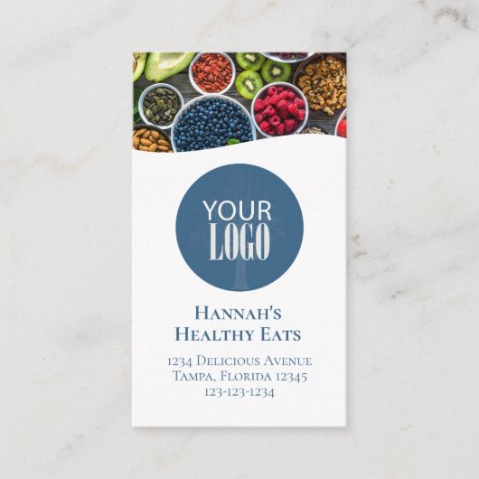 お客様との接続 | QRコードロゴモダンフォトブルー 名刺 (正面)