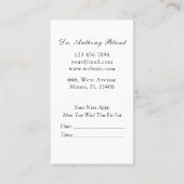 お客様と接続し、アポイントメントで健康を気に得る 名刺 (裏面)