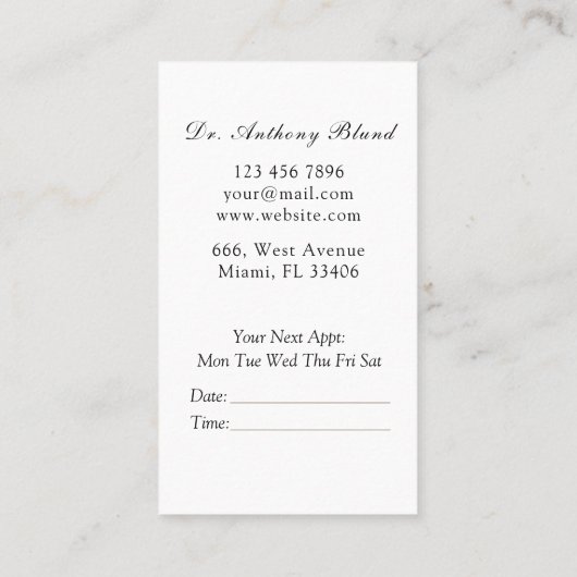 お客様と接続し、アポイントメントで健康を気に得る 名刺 (裏面)