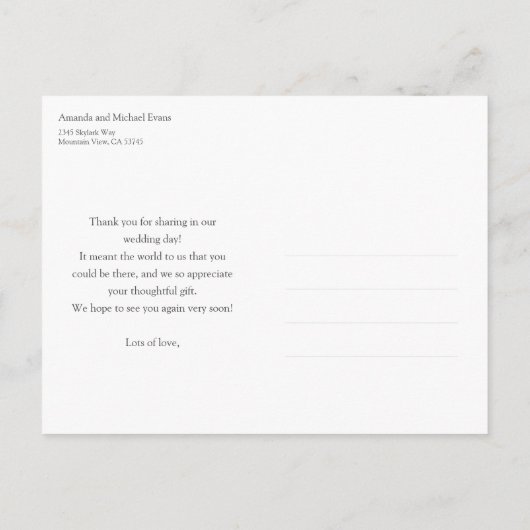 お客様と贈り物結婚のはがき ポストカード (裏面)