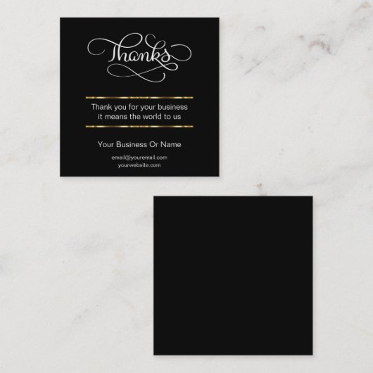 お客様にお礼を申し上げます名刺 スクエア名刺 (正面/裏面)