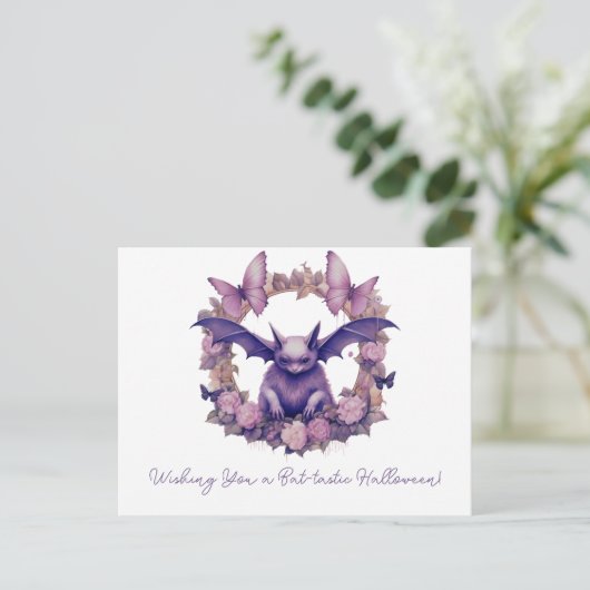 お客様にこうもり味のハロウィーンを シーズンポストカード (スタンド正面)