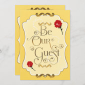 お客様になろう 赤いバラのエレガントなイベントパーティー 招待状 (正面/裏面)