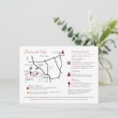 お客様に合わせて設計されたカスタムウェディングマップ エンクロージャーカード (スタンド正面)