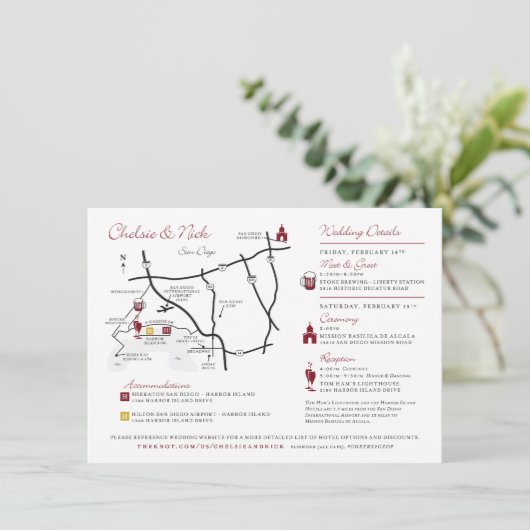 お客様に合わせて設計されたカスタムウェディングマップ エンクロージャーカード (スタンド正面)