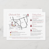 お客様に合わせて設計されたカスタムウェディングマップ エンクロージャーカード (正面/裏面)