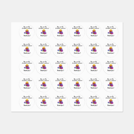 お客様に感謝のステッカー（複数） ラベル (シート)