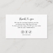 お客様に感謝のハートガーリーソーシャルメディア 名刺 (裏面)