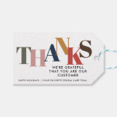 お客様に感謝の会社のロゴビジネスクリスマス ギフトタグ (正面(横))